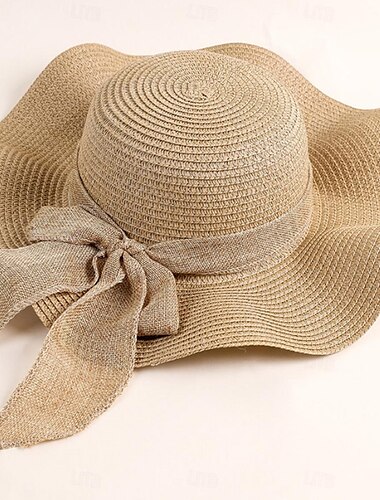  Γυναικεία Καπέλο Καπέλο ηλίου Φορητό Αντιηλιακή Προστασία ΕΞΩΤΕΡΙΚΟΥ ΧΩΡΟΥ Αργίες Παραλία Φιόγκος Μονόχρωμες