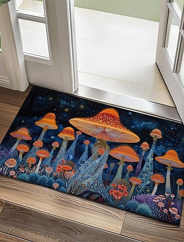  Pilze Fußmatte Küchenmatte Bodenmatte rutschfester Bereich Teppich ölfester Teppich Indoor Outdoor Matte Schlafzimmer Dekor Badezimmermatte Eingangsbereich Eingangsteppich