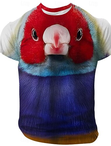  Voor heren dier Wilde Dieren T-shirt Korte mouw T-shirt 3D-afdrukken Strakke ronde hals Overhemd Vakantie overdreven Ontwerper Feest Verjaardag Straat Donker Bruin Zwart / Wit Zwart Zomer Lente