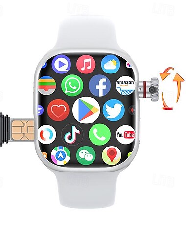  iMosi S9 Smartwatch 2.06 Zoll 4G LTE Mobiltelefon Smartwatch 4G Schrittzähler Anruf Erinnerung Herzfrequenzmesser Frauen Männer GPS Freisprechanrufe Wasserdicht IP 67 41mm Uhrengehäuse