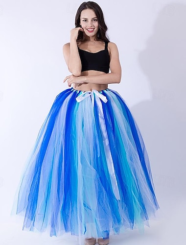  Élégant Rococo Longue longueur Jupe à cerceaux Tutu Sous jupe Femmes Halloween Carnaval Mascarade Soirée & Fête Carnaval de Venise Adultes Jupe