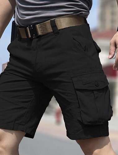  Men's Tactical Shorts Cargo Shorts Shorts Buttons Multi Pocket Plain Wearable Short Outdoor Daily Going out Fashion Classic Black Army Green