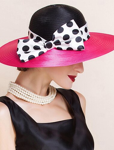  Hüte Faser Melone / Glockenhut Eimerhut Strohhut Hochzeit Teegesellschaft Elegant Hochzeit Mit Schleife Tupfen Kopfschmuck Kopfbedeckung