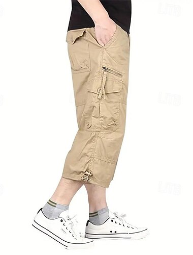  Herren Taktische Shorts Cargo Shorts Kurze Hosen Shorts Kurze Hosen Kurze Hose für Wanderer Knopf Multi Pocket Glatt tragbar Kurz Outdoor Täglich Ausgehen Modisch Klassisch Schwarz Armeegrün