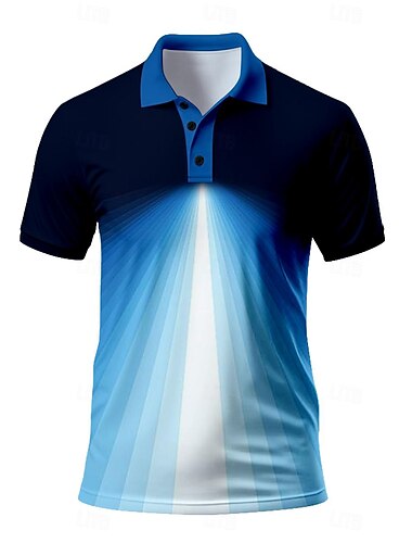  Men's Polo Shirts Golf Shirt Short Sleeve Polo Shirts Collared Shirts Casual Vacation Wear Formal Wear Festival Wear Buttons 3D Print Summer Spring Black / Orange Blue Mint Green