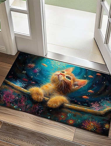  kitty päls dörrmatta köksmatta golvmatta halkfri matta oljesäker matta inomhus utomhusmatta sovrumsinredning badrumsmatta entrématta