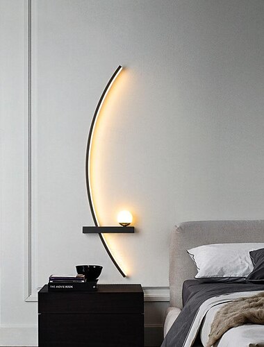  Modern Bedroom Parlor 55/83/105cm LED Wall Lamp Minimalist Stripes Decorative Wall Sconce for Bedroom Bedside Study Home Indoor Lighting 85-265V