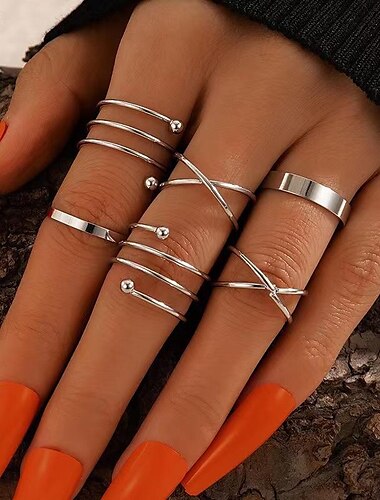  Ring Set For Women's Wedding Party Evening Gift Alloy Vintage Style