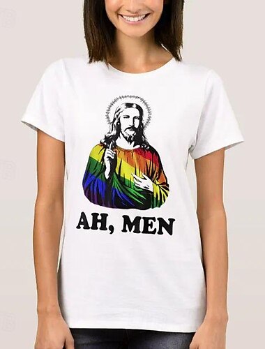  LGBTQ LGBTQ T-Shirt-Ärmel Pride-Shirts Regenbogen Christian Ach, Männer Lesbisch Für Damen Erwachsene Maskerade Heißprägen Pride Parade Pride-Monat