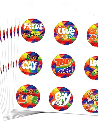  LGBTQ LGBTQ Regenbogen Aufkleber Erwachsene Herren Damen Fröhlich Lesbisch Pride Parade Pride-Monat Maskerade Einfaches Karnevalskostüm