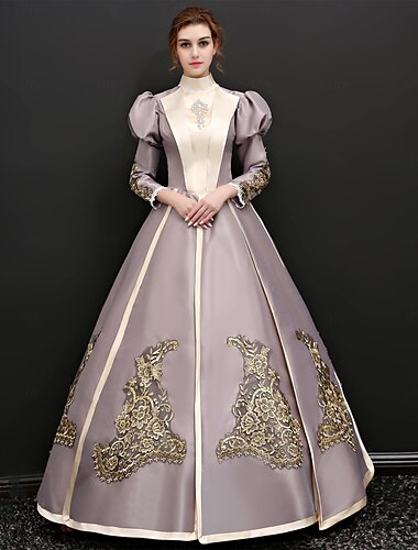  Gótico Victoriano Inspirado en la vendimia Vestidos Ropa de Fiesta Vestido de fiesta de graduación Princesa Shakespeare Color sólido Vestido de Gala Mujer Real Víspera de Todos los Santos Carnaval