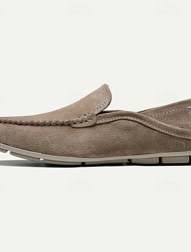  Beige Wildleder-Loafer für Herren – leichte, lässige Schlupfschuhe mit weicher Sohle für Komfort im Alltag