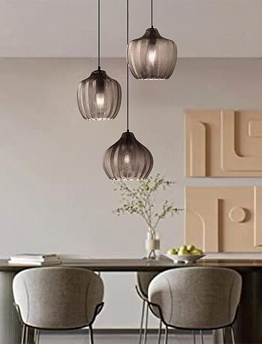  lustre led île lumière 1 tête lumière blanche chaude 16.5cm fer verre lumière luxe moderne simple style nordique salon salle à manger 110-240v