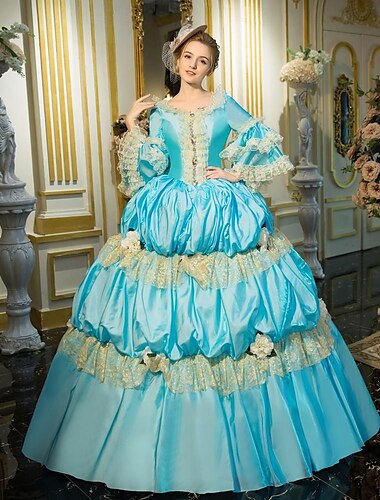  Gotico Vittoriano Ispirato al vintage Vestito Costume da festa Abito da Ballo Principessa Shakespeare Tinta unica Abito da ballo Per donna Halloween Carnevale San Valentino Feste Festa serale