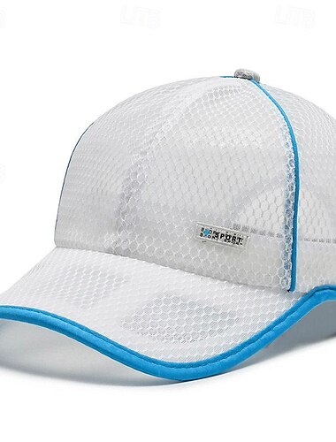 Herren Cap Basecap Sonnenhut Kappe Mesh-Kappe Schwarz Weiß Polyester Gitter Modisch Brautkleider schlicht Strasse Täglich Glatt Einstellbar Sonnenschutz Atmungsaktiv