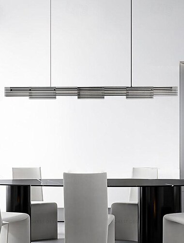  LED-Pendelleuchte 128 cm Inselleuchten dimmbar Liniendesign Metall Glas minimalistisch lackierte Oberflächen Esszimmer Küchenleuchten 110-240 V