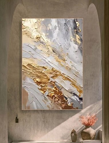  لوحة تجريدية ذهبية أصلية على القماش لوحة فنية جدارية ثلاثية الأبعاد بوهو حديثة من القماش لتزيين غرفة المعيشة ديكور منزلي عصري قطعة فنية للفنادق