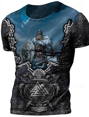  Viking-tatoeage T-Shirt Afdrukken 3D Grafisch Voor Voor heren Volwassenen Carnaval Maskerade 3D afdrukken Casual / Dagelijks