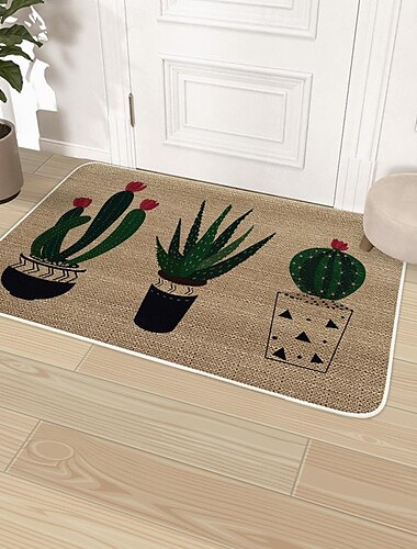  Summer Fishes Door Mat Kitchen Floor Mats Non Slip Washable, Absorbent Indoor Doormat Soft Linen Entrance Rug Dirt Trapper for Kitchen/Dining Room/Bedroom
