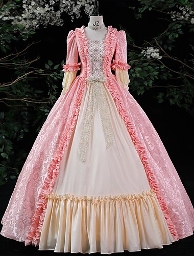  Gotico Vittoriano Ispirato al vintage Vestito Costume da festa Abito da Ballo Principessa Shakespeare Tinta unica Abito da ballo Per donna Halloween Carnevale San Valentino Feste Festa serale