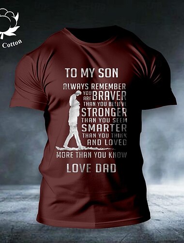  Men's Letter T Shirt Tee Top Cotton Short Sleeve Graphic Shirt Wine Red #2 Black White Comfortable Tee Street Fashion Designer Clothing
