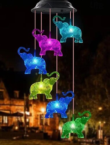  carrilhão de vento solar luz ao ar livre à prova d'água mudança de cor luzes de jardim decoração de férias sinos de vento memoriais presentes de apanhador de vento decoração pendurada para casa jardim pátio quintal varanda 1pc