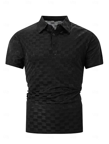  Homme Polo Tee Shirt Golf Entreprise Casual Classique Manche Courte Mode Couleur unie Damier Bouton Eté Printemps Standard Bleu Ciel Noir bleu marine Polo