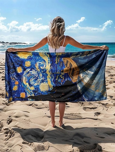  Serviette de plage, couvertures de plage d'été, 100% microfibres, couvertures confortables respirantes