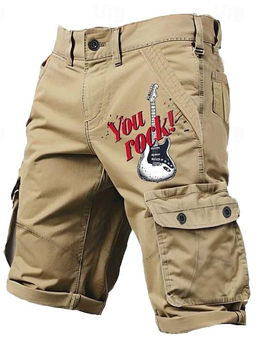  Herren Graphic Tier Cargo Shorts Kurze Hosen Mittlere Taillenlinie Klassisch Sports Outdoor 6 Tasche Designer Bekleidung
