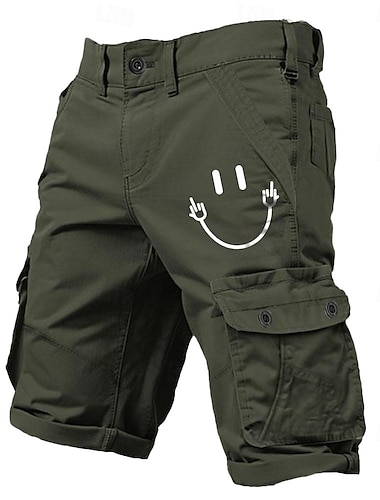  Herre Shorts med lommer 6 lommer Grafisk Graffiti Udendørs Korte Sport & Udendørs Klassisk Sort militærgrøn Mikroelastisk
