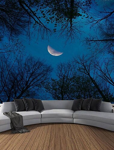  Trippy Wald Landschaft hängen Wandteppich Wand Kunst große Wandteppich Wandbild Dekor Fotografie Hintergrund Decke Vorhang Haus Schlafzimmer Wohnzimmer Dekoration Wandtuch XXL Natur