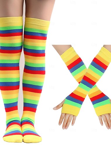  LGBTQ LGBTQ Regenbogen Handschuhe Strümpfe / Strumpfhosen Erwachsene Damen Fröhlich Lesbisch Pride Parade Pride-Monat Maskerade Einfaches Karnevalskostüm
