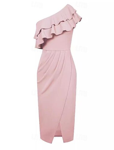  Retro Vintage 1950er 1960er Bleistiftkleid Einfarbig Damen Halloween Karneval Maskerade Büro / Karriere Teegesellschaft Alltagstauglich Erwachsene Kleid Abschlussballkleider
