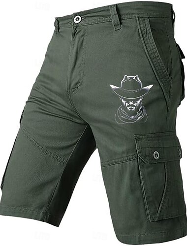  Herren Graphic Graffiti Cargo Shorts Kurze Hosen Mittlere Taillenlinie Klassisch Sports Outdoor 6 Tasche Designer Bekleidung