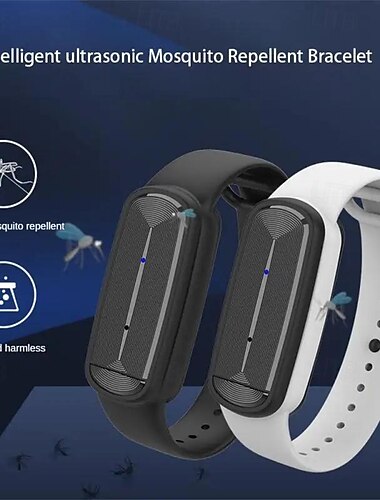  Pulsera Electrónica Repelente de Mosquitos – Banda Ultrasónica Usable para Niños Adultos Mujeres Embarazadas Protección Antimosquitos