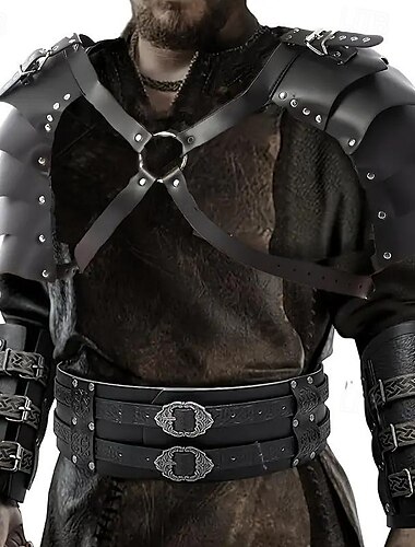  Punk og gotisk Kostymer i middelalderstil Steampunk Drakter Ren Faire kriger Viking Herre Dame Unisex Viking Halloween Karneval Maskerade Ytelse Fest LARP Voksne Skulder Beskytter Alle årstider