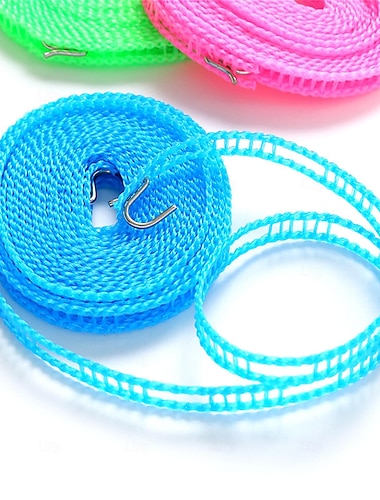  3 pièces corde de séchage de vêtements en nylon coupe-vent rose bleu vert corde de séchage de vêtements réglable ligne de vêtements de voyage ligne de linge portable adaptée au camping intérieur et