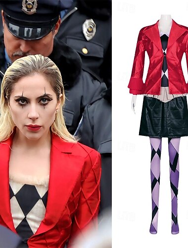  Joker: Folie à Deux Harley Quinn Skirt Coat Socks / Long Stockings Costumes Movie Cosplay for Women's Adults Halloween Carnival Masquerade Casual Daily