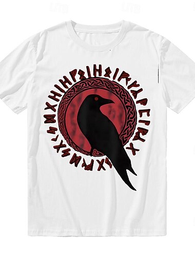  Wikinger-Tattoo T-Shirt-Ärmel Muster Grafik Für Herren Erwachsene Halloween Karneval Maskerade Heißprägen Casual