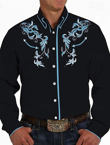  Klassisch Retro Vintage 18. Jahrhundert Bluse / Hemd Westlicher Cowboy Herren Maskerade Alltagskleidung Junggesellinnenabschiedsparty Erwachsene Hemd Ganzjahres