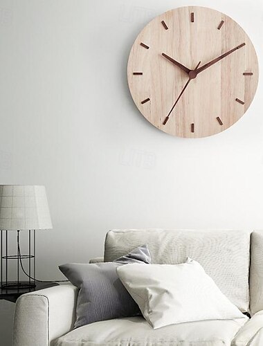  Wood Wall Clock Modern Kitchen Creative Wall Watch Wall Clock Room Wall Decor Home Living Room Decoration 30 CM