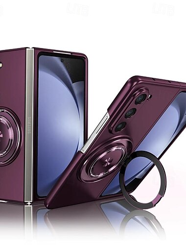  電話 ケース 用途 サムスンのギャラクシー Zフォールド7 Zフォールド6 Z Fold 5 Z Fold 4 Z Fold 3 フリップカバー バンカーリング 磁石バックル ワイヤレス充電をサポート 鎧 PC