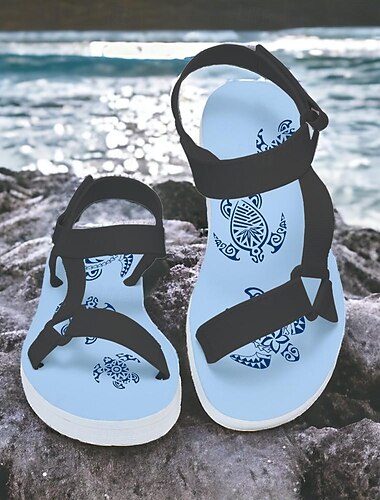  Per uomo Sandali Stampa scarpe Sandali piatti Sandali alla moda Sandali sportivi Per sport Informale Stile da spiaggia Esterno Giornaliero Da mare PVC Impermeabile Traspirante Comodo Nastro a strappo