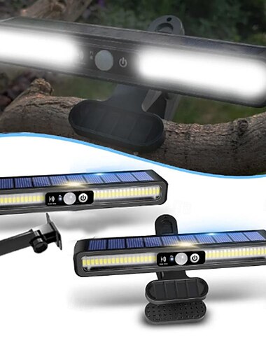  36LED ソーラークリップ LED ライト 人体感知 明るくて取り付け簡単 壁掛けクリップライト 器具付き 屋外 中庭 ガーデン照明 ガレージ照明 1個