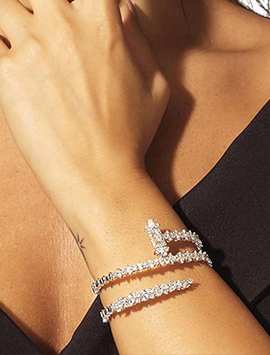  Mujer Tenis pulseras Multi capa Precioso Moda Lujo Brillante Pulsera pulsera Plata / Dorado Para Regalo Pedida