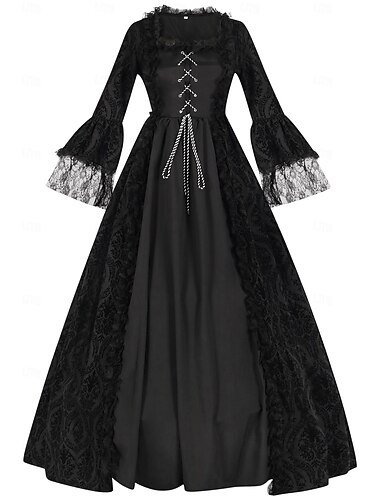  Medieval Renascentista Vestido Coquetel Vestido de formatura Outlander Fantasia Mulheres Fantasia Dia Das Bruxas Carnaval Baile de Máscaras Festa / Noite Festival Adulto Vestido