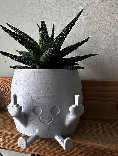  lachende plantenpot met middelvingers omhoog, hars plastic ornamenten bloempot, plantcontainers, nieuwe interessante decoraties, voor thuis binnenraam, desktop, buitenterras