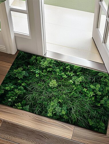  Grüne Gras Fußmatte Küchenmatte Bodenmatte rutschfeste Flächenteppich Ölbeständiger Teppich Indoor Outdoor Matte Schlafzimmer Dekor Badezimmermatte Eingangsteppich