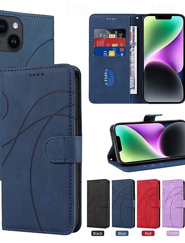  Telefondeksel iPhone 16 iPhone 15 Pro Max iPhone 14 13 12 11 Pro Max Plus Mini SE Lommebokdeksel Magnetisk Fullt Kledd Beskyttende Stativ Geometrisk Mønster TPU PU Skinn