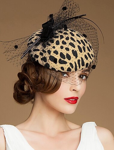  καπέλα fascinators καπέλα κεφαλής 100% μάλλινο καπέλο μπερέ pillbox καπέλο καπέλο πέπλο καπέλο γάμου κοκτέιλ κομψό γάμο με πουπουλένιο τούλι καπέλα κεφαλής